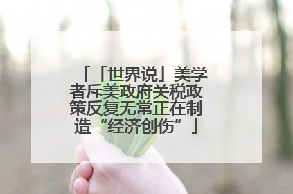 「世界说」美学者斥美政府关税政策反复无常正在制造“经济创伤”