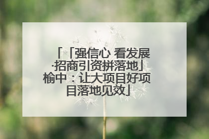 「强信心 看发展·招商引资拼落地」榆中：让大项目好项目落地见效