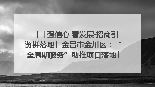 「强信心 看发展·招商引资拼落地」金昌市金川区：“全周期服务”助推项目落地