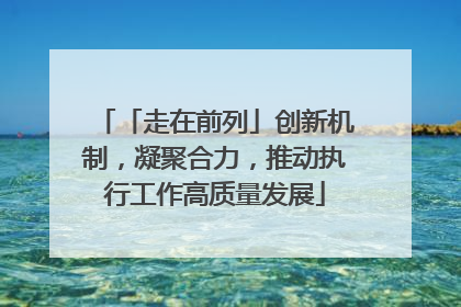 「走在前列」创新机制，凝聚合力，推动执行工作高质量发展
