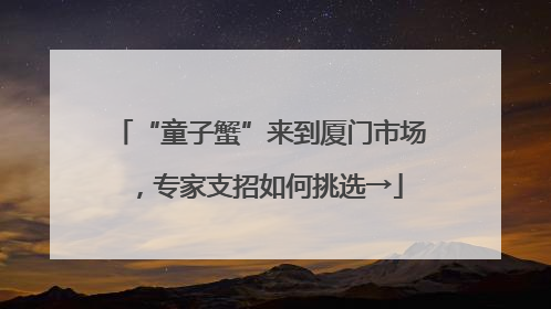 “童子蟹”来到厦门市场，专家支招如何挑选→