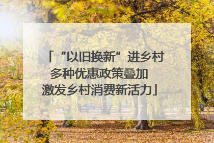 “以旧换新”进乡村 多种优惠政策叠加 激发乡村消费新活力