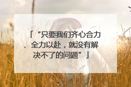“只要我们齐心合力、全力以赴，就没有解决不了的问题”