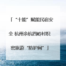 “十能”赋能民宿安全 杭州余杭四岭村织密旅游“防护网”