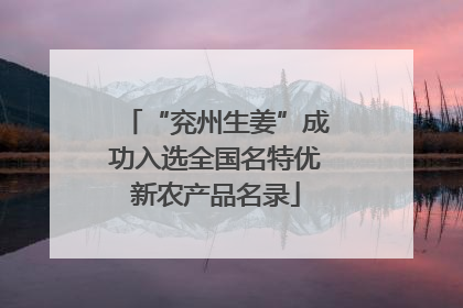 “兖州生姜”成功入选全国名特优新农产品名录