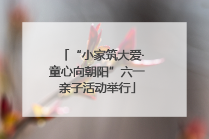 “小家筑大爱·童心向朝阳”六一亲子活动举行