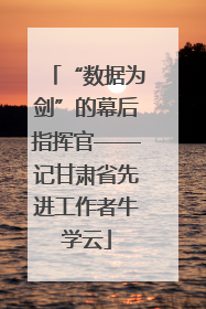 “数据为剑”的幕后指挥官——记甘肃省先进工作者牛学云
