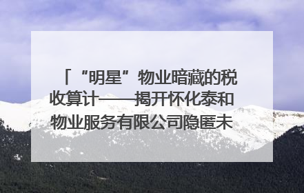 “明星”物业暗藏的税收算计——揭开怀化泰和物业服务有限公司隐匿未开票收入偷税真相