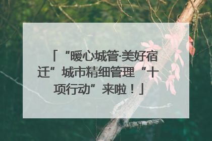 “暖心城管·美好宿迁”城市精细管理“十项行动”来啦！