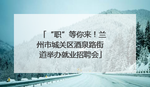 “职”等你来！兰州市城关区酒泉路街道举办就业招聘会