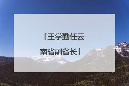王学勤任云南省副省长