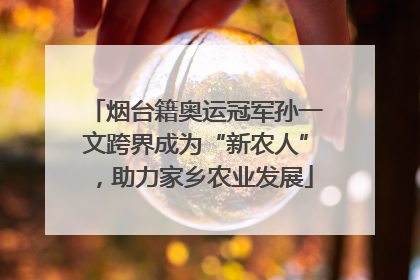 烟台籍奥运冠军孙一文跨界成为“新农人”，助力家乡农业发展