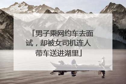 男子乘网约车去面试，却被女司机连人带车送进湖里