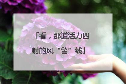 看，那道活力四射的风“警”线