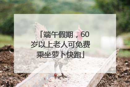 端午假期，60岁以上老人可免费乘坐萝卜快跑