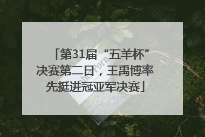 第31届“五羊杯”决赛第二日，王禹博率先挺进冠亚军决赛
