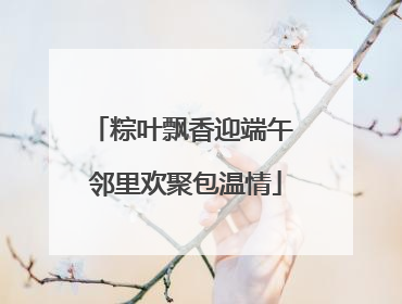 粽叶飘香迎端午 邻里欢聚包温情