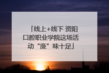 线上+线下 资阳口腔职业学院这场活动“廉”味十足