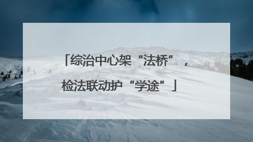 综治中心架“法桥”，检法联动护“学途”