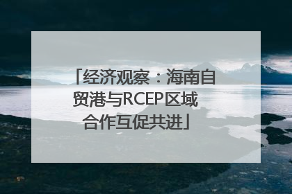 经济观察：海南自贸港与RCEP区域合作互促共进