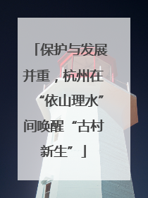 保护与发展并重，杭州在“依山理水”间唤醒“古村新生”
