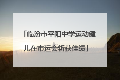 临汾市平阳中学运动健儿在市运会斩获佳绩