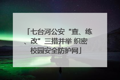 七台河公安“查、练、改”三措并举 织密校园安全防护网