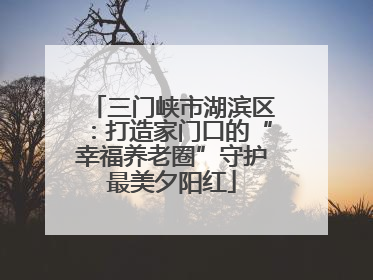 三门峡市湖滨区：打造家门口的“幸福养老圈”守护最美夕阳红