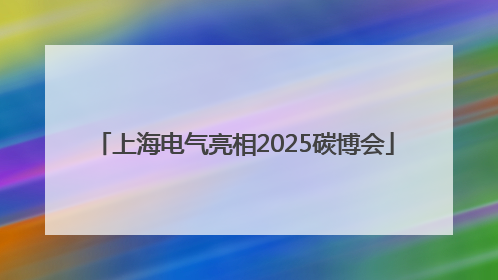 上海电气亮相2025碳博会