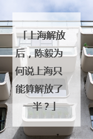 上海解放后，陈毅为何说上海只能算解放了一半？