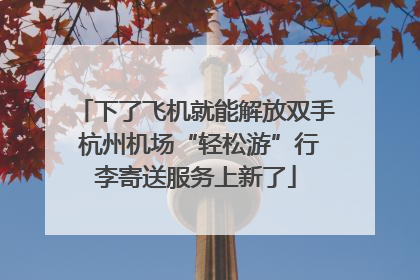 下了飞机就能解放双手 杭州机场“轻松游”行李寄送服务上新了