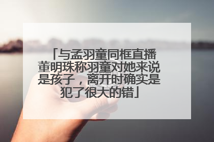 与孟羽童同框直播 董明珠称羽童对她来说是孩子，离开时确实是犯了很大的错