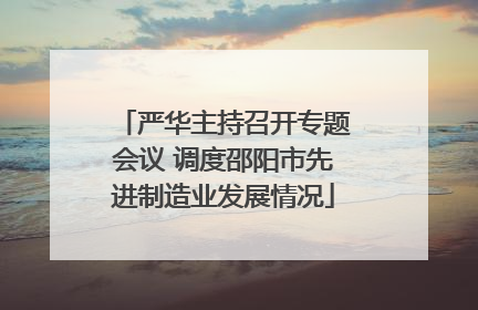 严华主持召开专题会议 调度邵阳市先进制造业发展情况