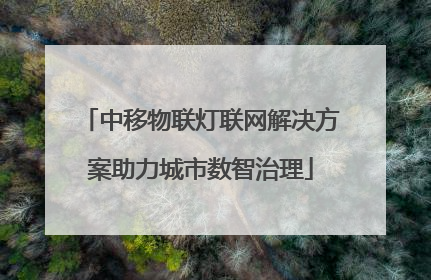 中移物联灯联网解决方案助力城市数智治理