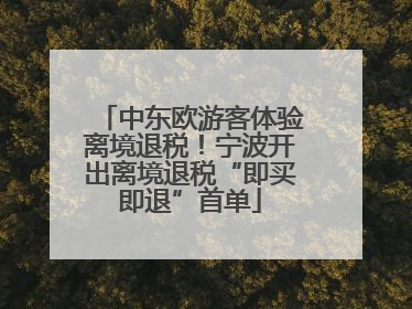 中东欧游客体验离境退税！宁波开出离境退税“即买即退”首单