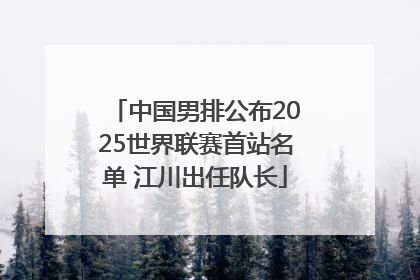 中国男排公布2025世界联赛首站名单 江川出任队长