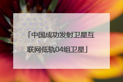 中国成功发射卫星互联网低轨04组卫星