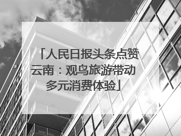 人民日报头条点赞云南：观鸟旅游带动多元消费体验