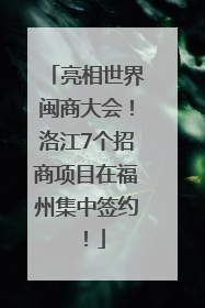 亮相世界闽商大会！洛江7个招商项目在福州集中签约！