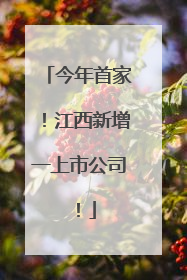 今年首家！江西新增一上市公司！