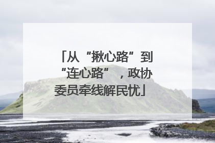 从“揪心路”到“连心路”，政协委员牵线解民忧