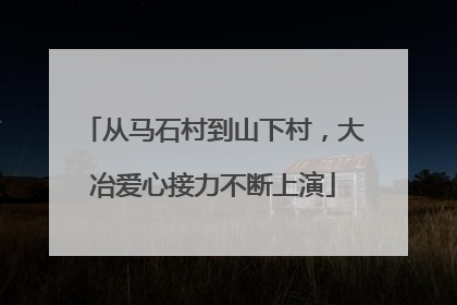 从马石村到山下村，大冶爱心接力不断上演
