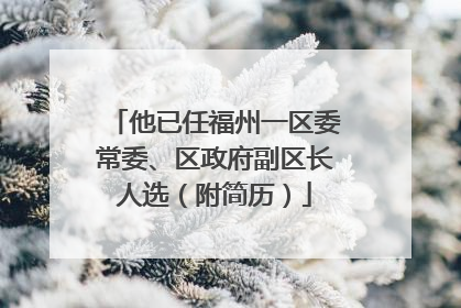 他已任福州一区委常委、区政府副区长人选（附简历）