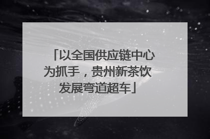以全国供应链中心为抓手，贵州新茶饮发展弯道超车
