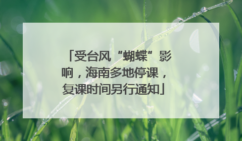受台风“蝴蝶”影响，海南多地停课，复课时间另行通知