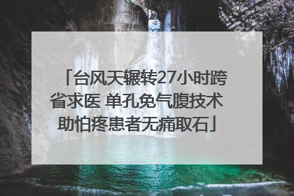 台风天辗转27小时跨省求医 单孔免气腹技术助怕疼患者无痛取石