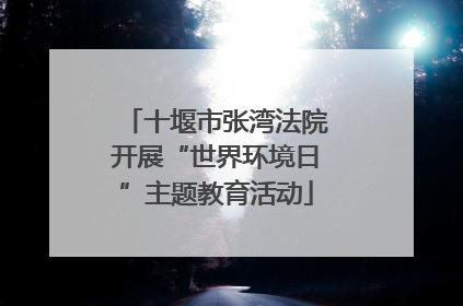 十堰市张湾法院开展“世界环境日”主题教育活动