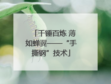 千锤百炼 薄如蝉翼——“手撕钢”技术