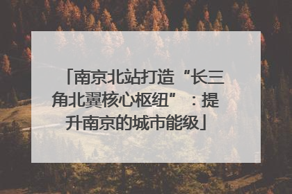 南京北站打造“长三角北翼核心枢纽”：提升南京的城市能级
