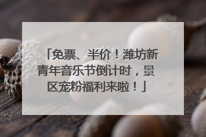 免票、半价！潍坊新青年音乐节倒计时，景区宠粉福利来啦！